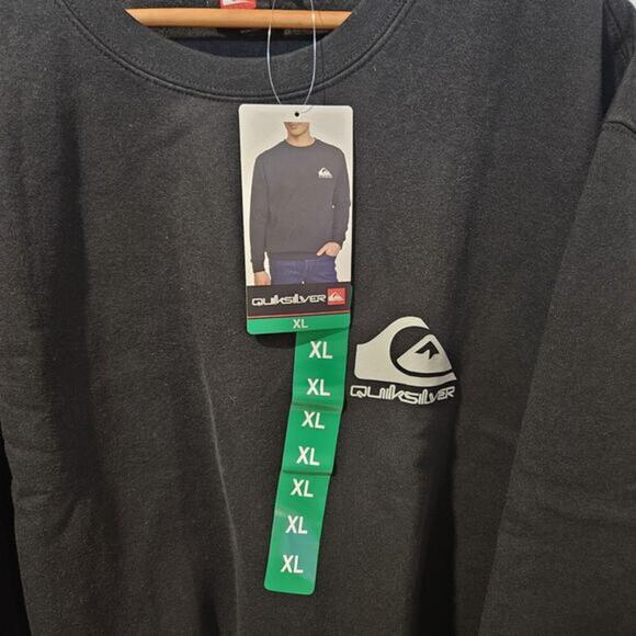 Quiksilver Men's Crew Neck Sweatshirt / Color Black /Size X-Large/ New With Tags - Picture 6 of 8
